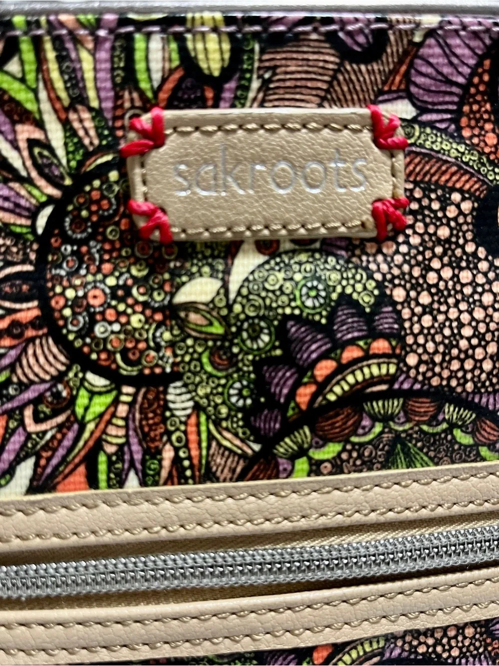 Sakroots Floral Paisley Crossbody Bag Multi Colored Boho Festival Casual Cottage